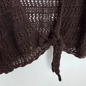 United States Sweaters Brown Shrug Shimmer Crochet Y2K Layering Fairy Size 18/20 thumbnail 4