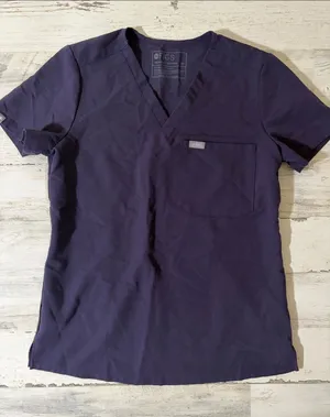 Figs Purple V-Neck Scrub Top Size XS thumbnail 1
