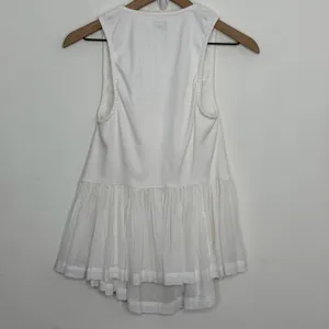 Free People Free-est Babydoll Layered Tank Top Ivory White Size Medium Cotton thumbnail 3