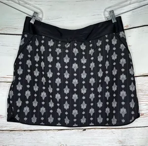 Lands' End 14 Black - Medallion Print Bathing Suit Swim Skort - Skirt w/ Shorts thumbnail 1
