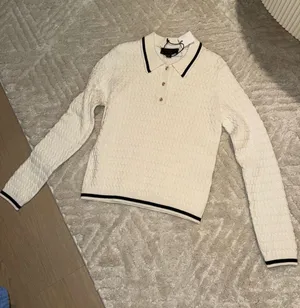 NWOT Zara Cream Knit V-Neck Polo Sweater with Black Trim thumbnail 1
