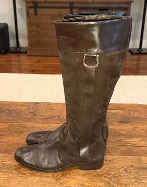 Ann Taylor Brown Leather & Suede Riding Boots Size 7 thumbnail 1