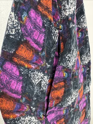 Ecote Multicolor Printed Mini Dress M 100% silk button front colorful pockets thumbnail 5