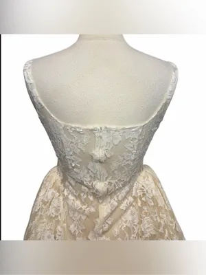 NWT MISS ROSIER Boutique Euphemia Cream White Floral Lace Mini Dress thumbnail 10