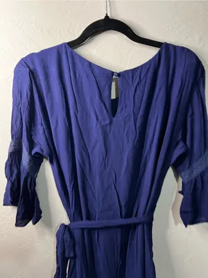Rebecca Minkoff Wendy Navy Blue Faux Wrap Ruffle Hem Mini Dress thumbnail 9
