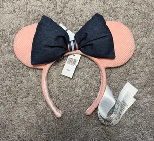 Disney Pink Ear Headband with Navy Bow‎ thumbnail 1