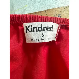 Kindred Anthropologie Dress Small‎ Red Embroidery Tassel Peasant Boho Scallop thumbnail 7