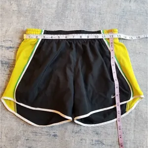 Womens Nike Dri Fit Tempo Running Shorts Black Yellow Green Size XS thumbnail 5