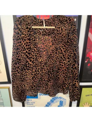 Free people wildest dreams velvet boho animal print top thumbnail 3