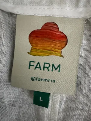 FARM RIO Women’s Midi Skirt White Green Floral Festival Linen Size Large thumbnail 12