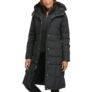 Cole Haan Womens Dramatic Hood Down Alternative Outerwear Coat Deep Black S thumbnail 10