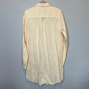 J. Crew Linen Cotton Blend Button Down Beach Shirt Dress Pale Yellow Women's M thumbnail 12