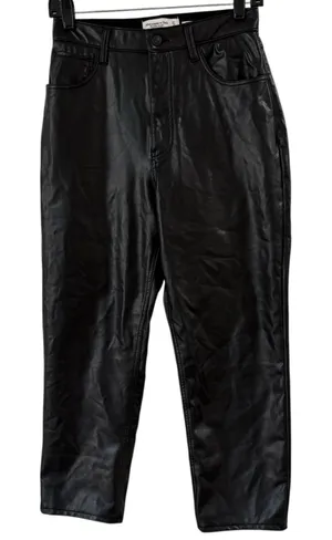 Abercrombie The Ankle Straight Ultra High Rise Vegan Leather Pants Womens 27 4s‎ thumbnail 1