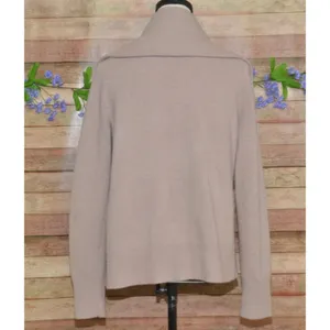 J. Crew Tan Open Shawl Collar Front Wool Cashmere Blend Cardigan Sweater Size M thumbnail 4