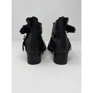 Jeffrey Campbell Everly Black Leather Cutout Buckle Ankle Boots Ibiza Last 7 thumbnail 3