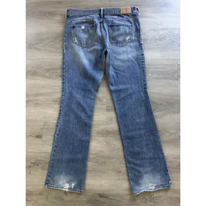Hollister Y2K Women's Medium Wash Distressed Low Rise Bootcut Jeans Size 9 reg thumbnail 7