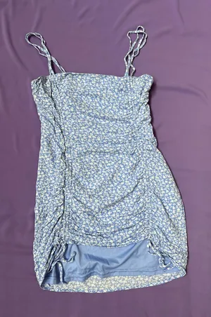 Garage Floral Ruched Mini Dress M thumbnail 1