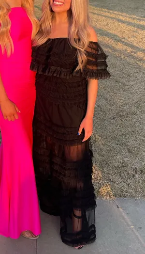 Luxxel Black Formal Tulle Dress thumbnail 2