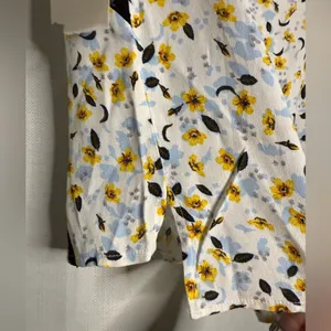 Zara White Black Lace Inset Blue and Yellow Floral Tank Top Blouse XS thumbnail 9