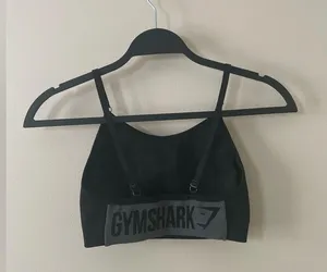 GYMSHARK Flex Strappy Sports Bra in Black/Charcoal Size XS thumbnail 8