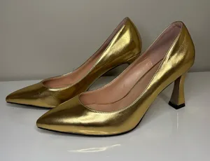 Ambelight Gold Pointed Toe Stiletto Heels Size 9.5 thumbnail 1