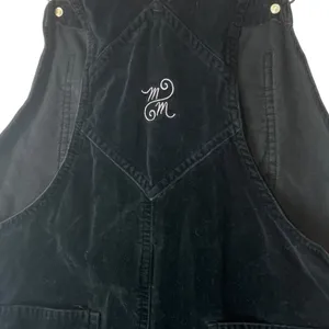 Disney Mickey‎ Mouse Women's M Bib Overalls Pants Velvet VTG Jumpsuit Velour thumbnail 2