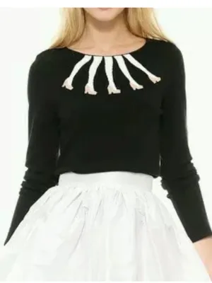 Alice + Olivia Intarsia Legs Sweater Black Girly ASO PLL Lucy Hale Feminine thumbnail 3