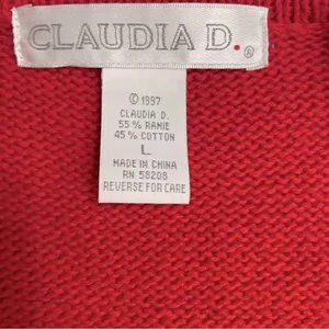 VTG Claudia D Beaded Sweater Vest Red Floral Pearl Embellished Large thumbnail 8