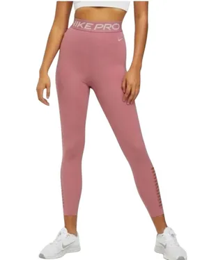 WOMENS NIKE Pro 7/8 TIGHTS DRI FIT Hi Rise Yoga PANTS Pink Size Small leggings thumbnail 1