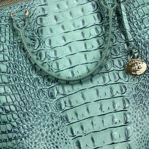 Brahmin Large Duxbury Satchel Bag Biscay Melbourne Blue Green Leather Croc thumbnail 13