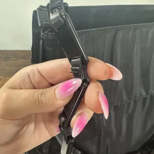 Prada Tessuto Nylon Shoulder Bag Medium Black Leather Strap Italy Logo Hardware thumbnail 16