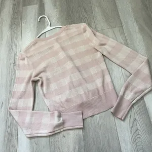 For Love & Lemons Cardigan striped knit womens Pink Cream (small) lightweight thumbnail 7