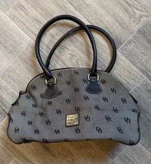Dooney & Bourke Vintage Rare Zip Satchel Black & Gray thumbnail 1