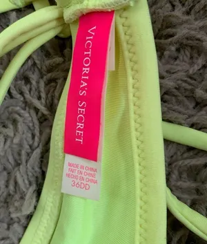 Victoria’s Secret 36DD chartreuse halter bikini top thumbnail 6