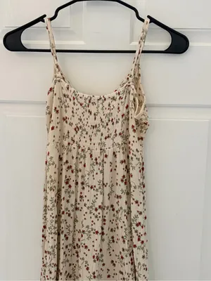 Cotton On Cream Floral Tie-Front Slip with Red & Green Print thumbnail 8