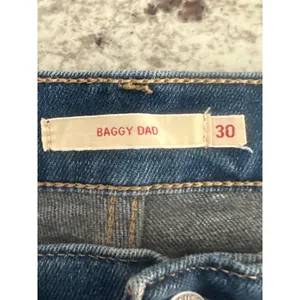 Levi's Premium Baggy Dad Jeans Womens 30x30 Mid Rise Wide Leg Medium Wash thumbnail 3