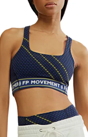 Free People FP Movement Never Better Sports Bra Women S Blue BlackActivewear NWT thumbnail 1