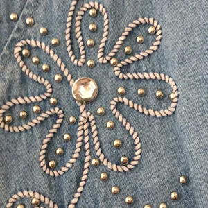 FINAL MARKDOWN Denim Oversized ladies embellished blouse large thumbnail 7
