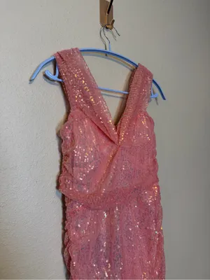Lucy in the sky Pink sequin mini cocktail dress size‎ Medium thumbnail 2