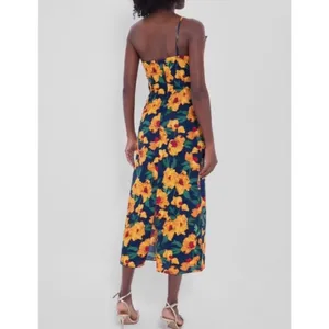 NEW Tuckernuck Hyacinth House Navy Marigold Floral Ruffle Margot Dress Size XXS thumbnail 3