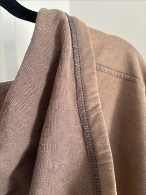 POL Vintage Washed V-Neck Long Sleeve French Terry Hoodie Lounge Dress Taupe thumbnail 8