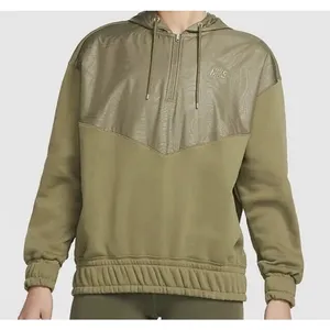 Nike Icon Clash Olive Green Half Zip Hoodie Windbreaker‎ Panel Pullover Sz M thumbnail 1