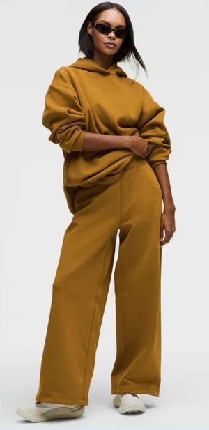 Lululemon Big Cozy Oversized Wide-Leg Pant Regular Melt Mustard Yellow‎ L thumbnail 1