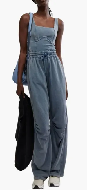 Free People Women's Inbound Onesie in Skyline size S NWT thumbnail 1