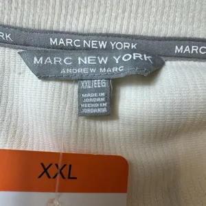 NWT Marc New York Top Women's XXL Ivory V Neck Pullover Thick Ribbed Shirt thumbnail 6