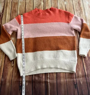 Women Crew Neck Striped Pullover Neapolitan Sweater Super Soft Medium thumbnail 5