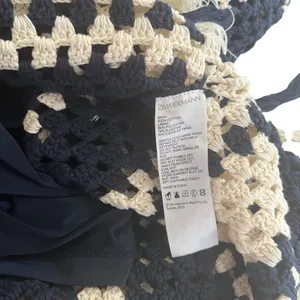 Zimmermann Chintz Crochet Fringed Chevron Striped Boho Beach Midi Skirt Size 0P thumbnail 8