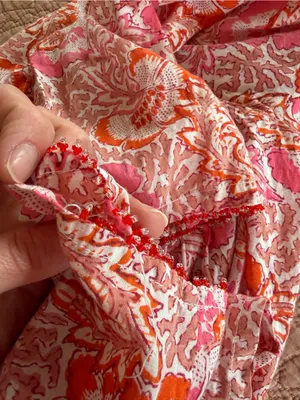 Roberta Roller Rabbit for Piperlime Pink Floral Cotton Tunic Blouse‎ L thumbnail 5