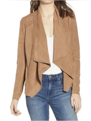 MNG Mango Genuine Brown Suede Jacket Small thumbnail 1