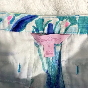 Lilly Pulitzer Adie Brilliant Blue Aquatic Garden Print Preppy Shorts 8 thumbnail 3